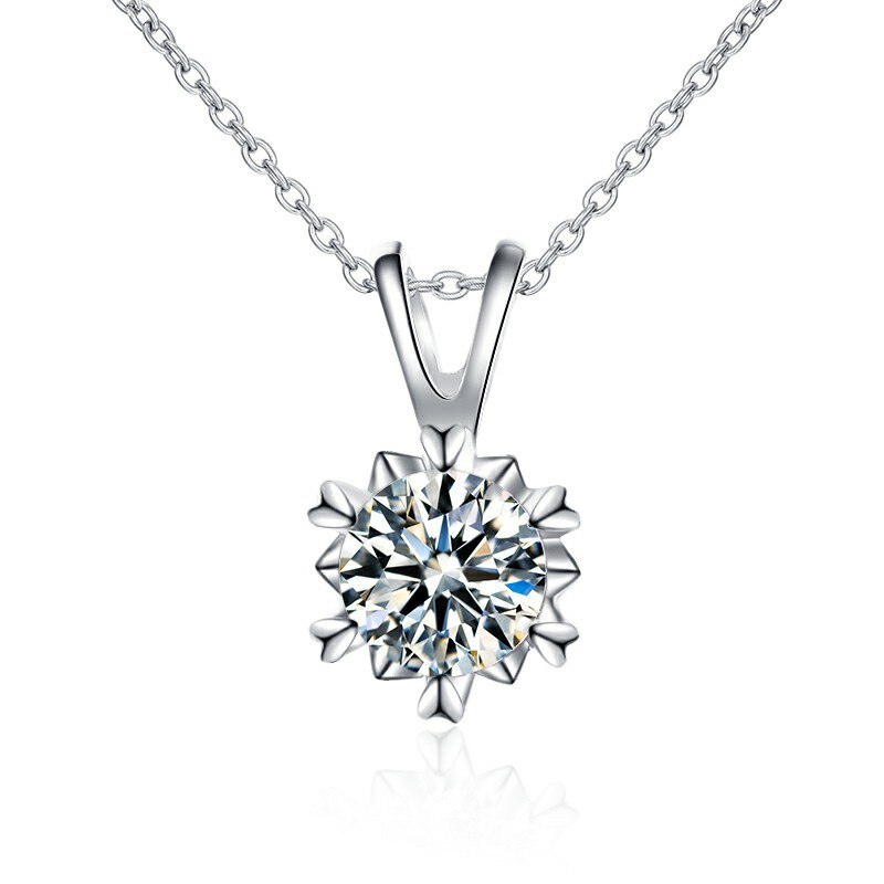 Nymph fine jewelry moissanit-diamant-halskette anhänger 1.0ctd farbe quadrat 925 sterling silber party für damen