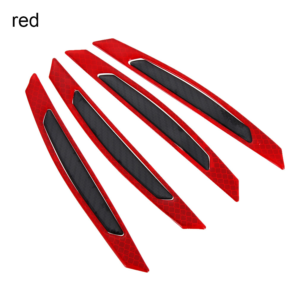 4 Stks/set Auto Deur Bumper Sticker Waarschuwing Veiligheid Mark Anti-Collision Auto Side Anti-Kras Strip Auto Reflecterende strip: Rood