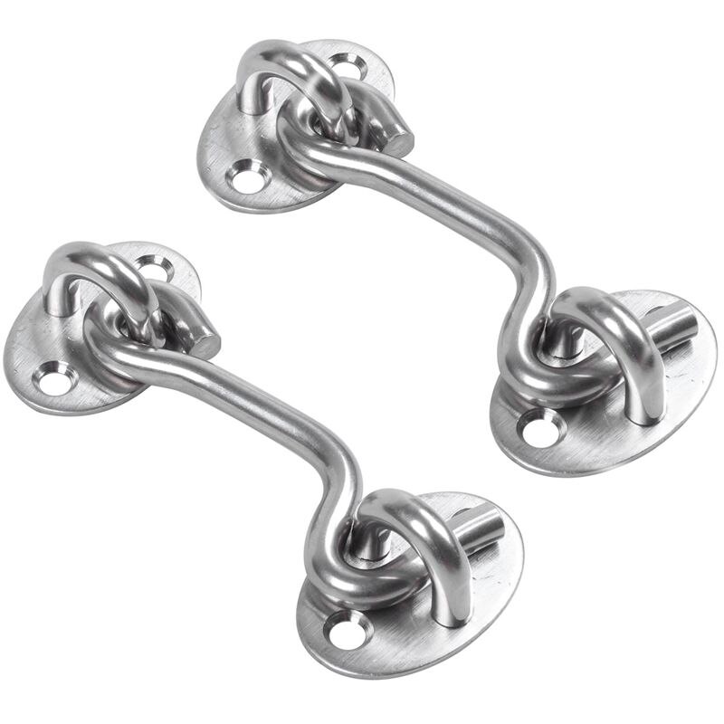 75mm 3 Inch Long Door Window Catch Eye Cabin Hook Fasteners 2 Pcs: Default Title