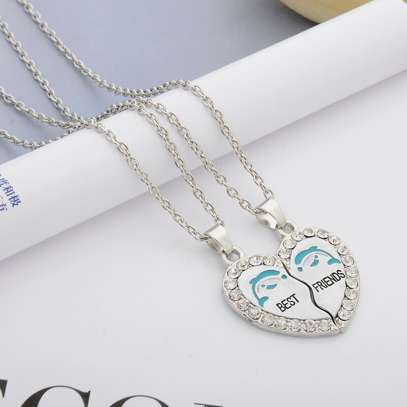 2 PCS/Set Animal Best Friends Friendship Couple Two Parts Pendant Necklace Best For Men Women BFF Jewelry