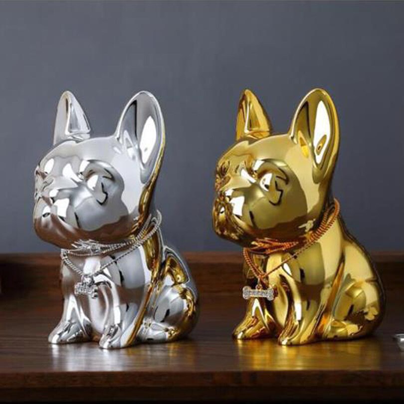 Coffre-fort discret, coffret en résine bouledogue tirelire, grande boîte à pièces pour pièces de monnaie, maison mignon, chiot, pour enfants
