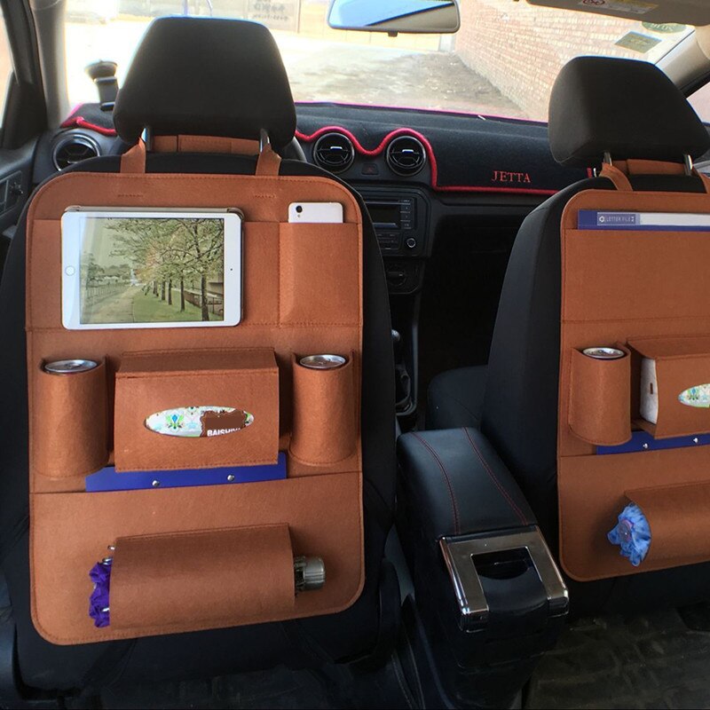 Universal Car Seat Side Opslag Mesh Netto Zak Bagage Holder Pocket Trunk Cargo Netten Organizer Auto Interieur Accessoires: 08Camel