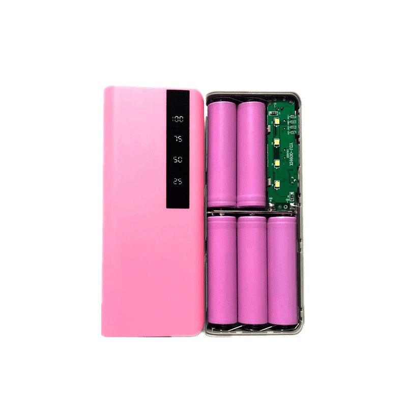 5*18650 Power Bank Shell Case Battery Charger Box Phone External Charger Shell DIY Kit with LED Light Charging Digital Display