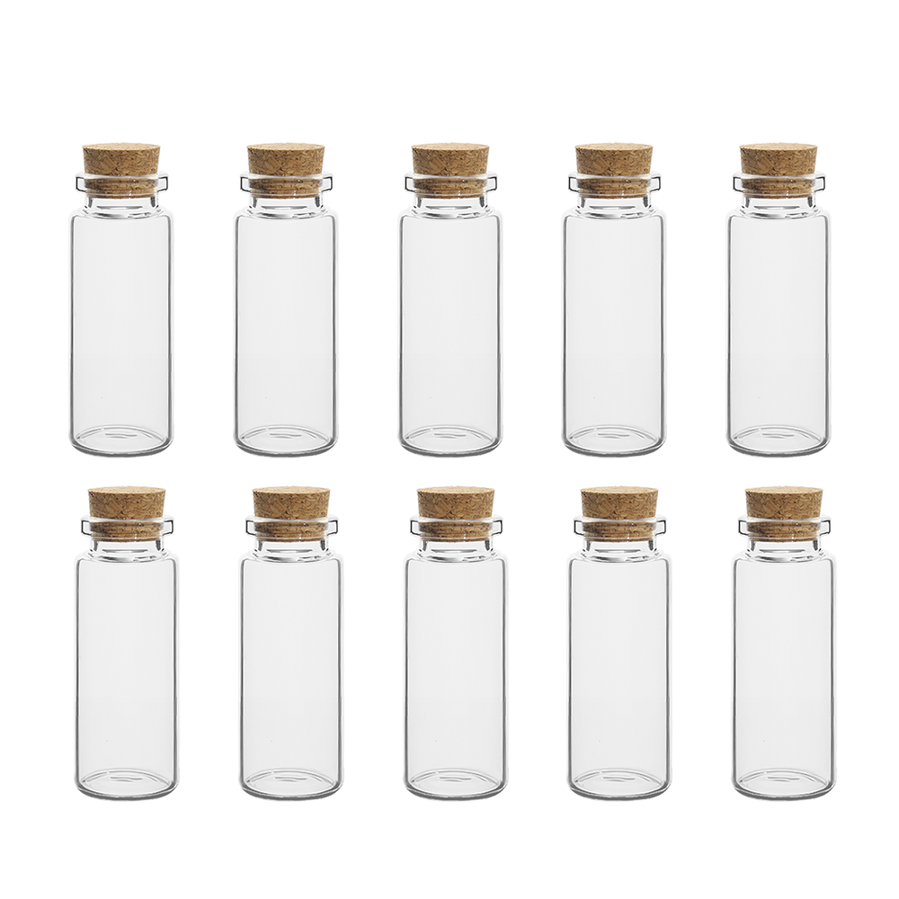 10 Uds Mini botellas de vidrio con tapones de corcho tarros de hechizo viales de poción botellas de mensaje de deseos para favores manualidades DIY 5ml-20ml: Moteado