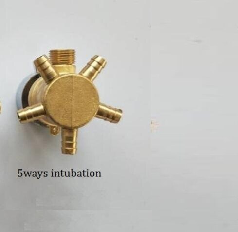 MTTUZK badrandcombinaties 2/3/4/5 Manieren water outlet messing douche tap schroef of intubatie split douchecabine douche mengkranen: 5 ways  Intubation
