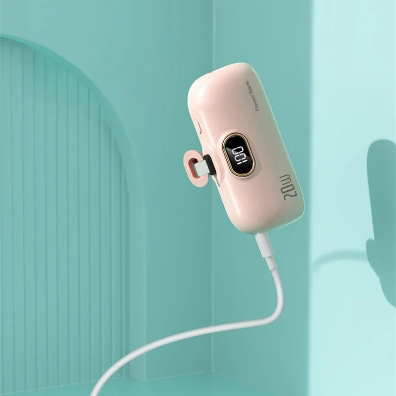 30000 mah mini trådløs powerbank kapsel hurtiglading mobil strøm nødstrøm eksternt batteri for type-c iphone chic powerbank
