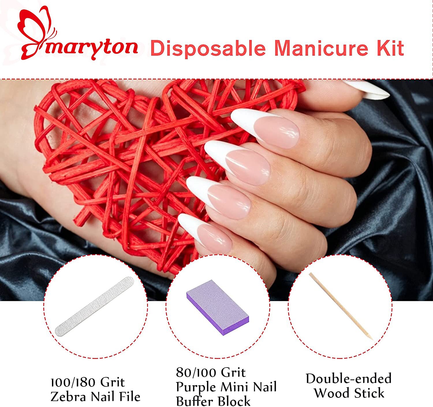 100 Sets Nail Tools Disposable Manicure Kit Disposal Manicure Set Nail Kit Salon Use Only Nail Set Nail Art Set