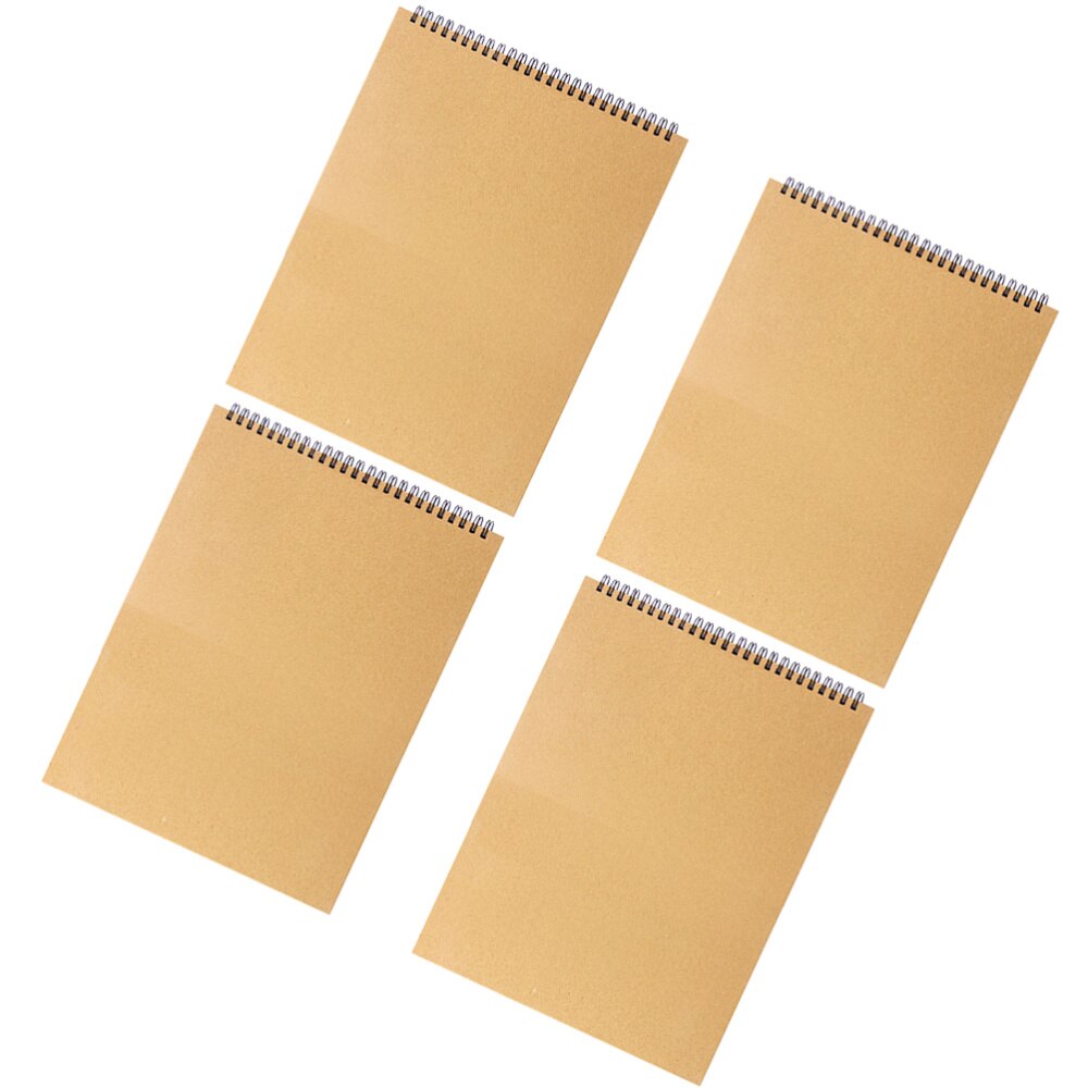 2Pcs Portable Hand Drawing Notebook Kraft Paper Drawing Paper Blank Drawing Paper Practical Watercolour Notebook for Kids Artist: Cowhide a5