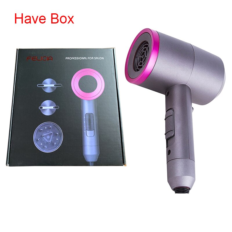 110V/220V ventes chaudes Mini sèche-cheveux maison Portable thermostatique Air collecte voyageur Compact ventilateur électrique sèche-cheveux: With Box / UK