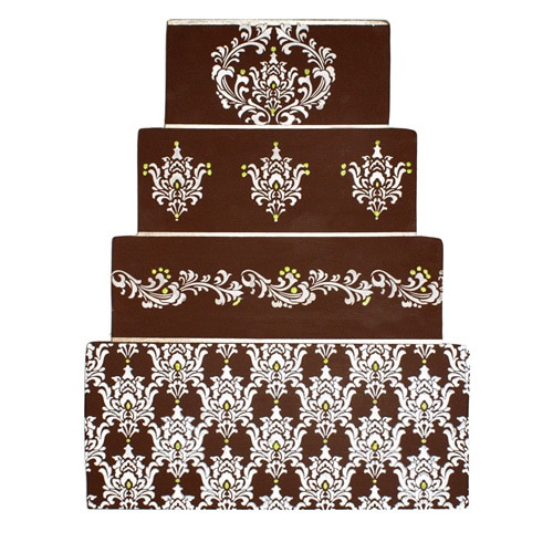 3.75"H x 4.6"W Filigree Damask Stencil Cake Set Cake Side Stencil Cake Border Stencils Set Bakeware ST-264