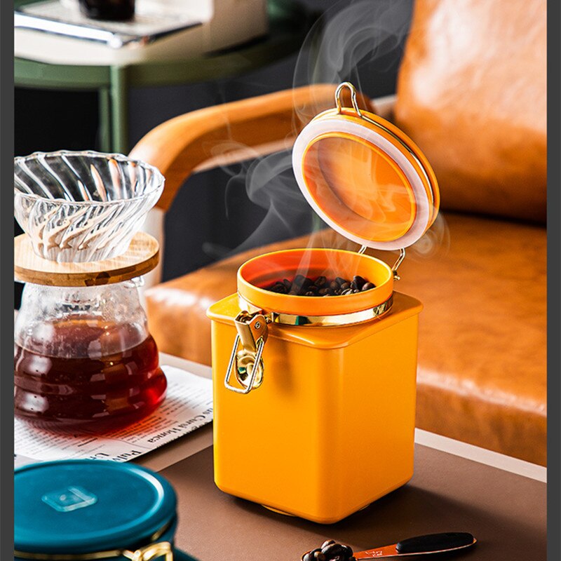 Sealed pot coffee bean pot one-way exhaust valve breathing storage pot tea snack dried fruit fresh-keeping pot coffee pot