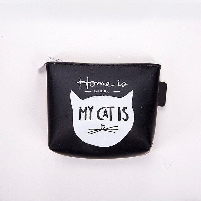 Gland femmes Portefeuille petit Portefeuille mignon femmes court en cuir femmes portefeuilles sac à main avec fermeture éclair portfolio femelle sac à main embrayage: Black-B
