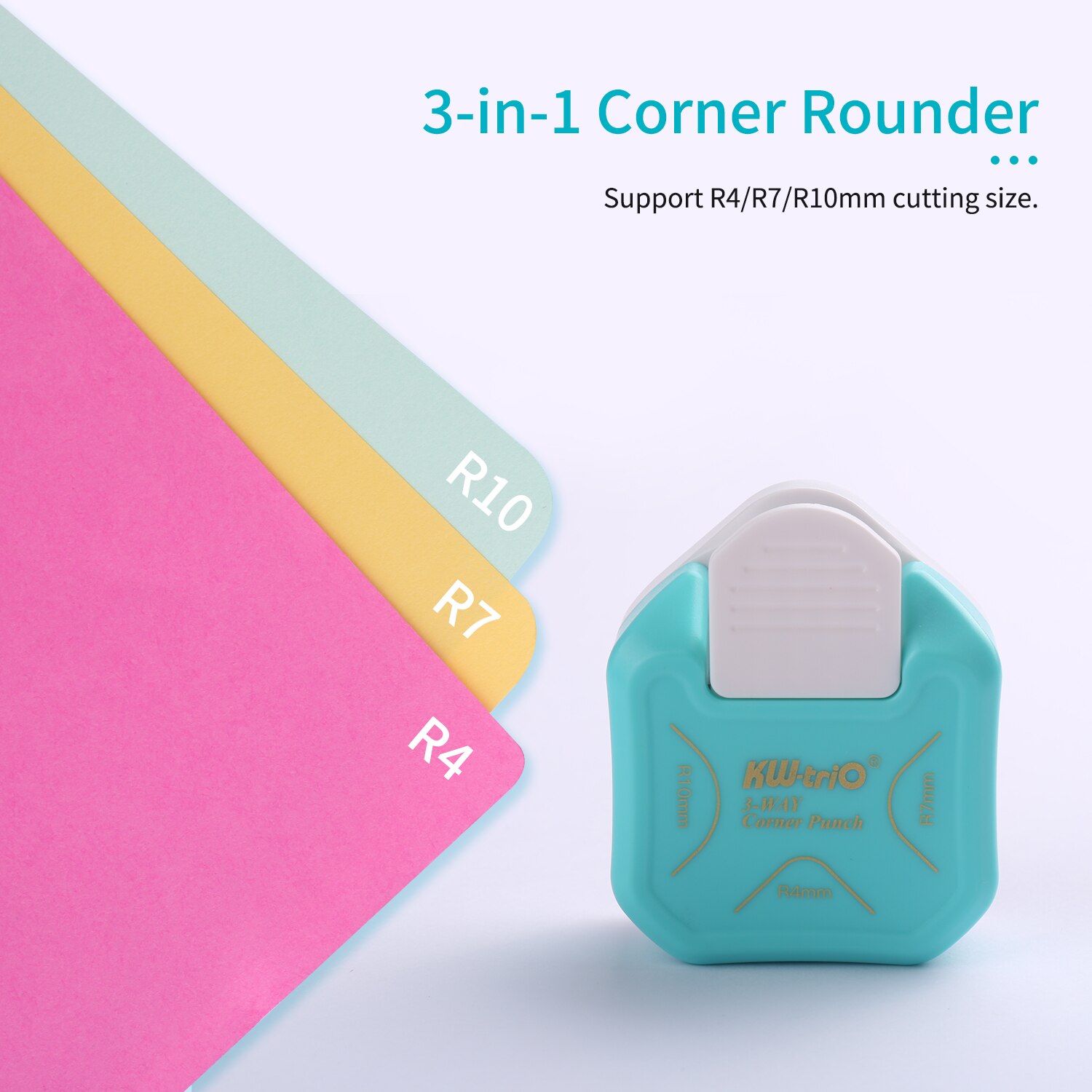 3-In-1 Corner Rounder Punch R4/R7/R10mm Ronde Hoek Trimmer Cutter Voor Card Photo papier Lamineren Zakjes