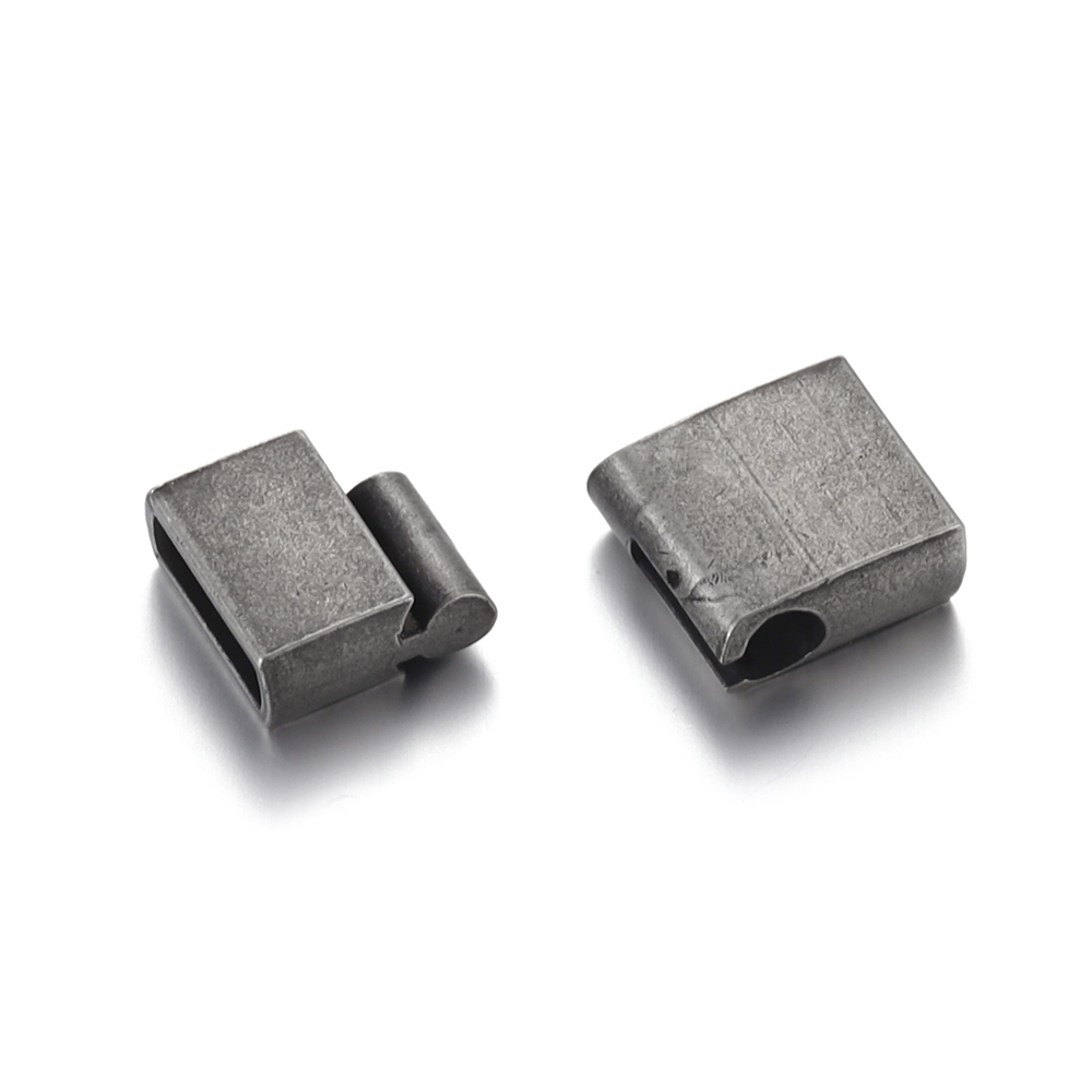 Roestvrijstalen magnetische sluiting Plat gat 10 * 3 mm Lederen koordsluitingen Magneetgesp DIY Armband Sieraden maken Accessoires