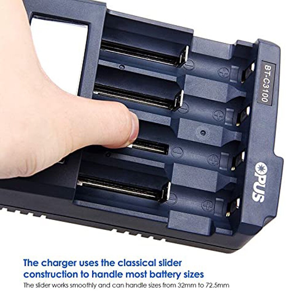 Opus – chargeur de batterie Standard BT-C3100 V2.2, Intelligent, numérique, 4 emplacements, AA/AAA, LCD, pièces d&#39;outils