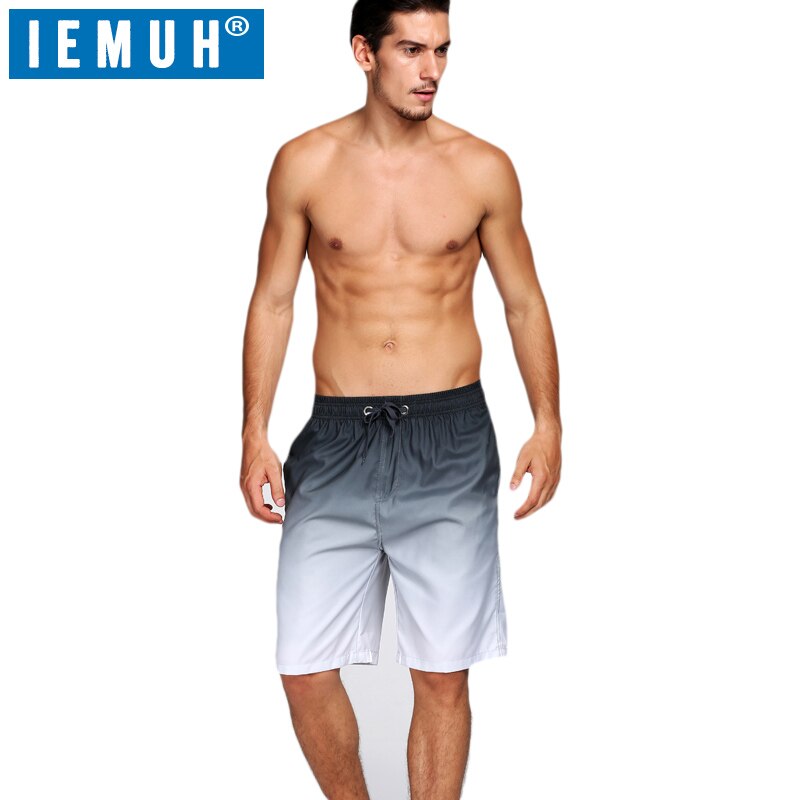 IEMUH Mens Shorts Surf Board Shorts Summer Sport Beach Shorts Homme Bermuda Short Pants Quick Dry Gradient Boardshorts