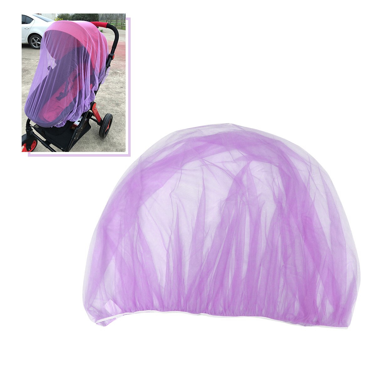 Baby Klamboe Mesh Insect Bug Cover Voor Kinderwagens Carriers Autostoeltjes Wiegen Zuigelingen Bescherming Wandelwagen Accessoires: Paars