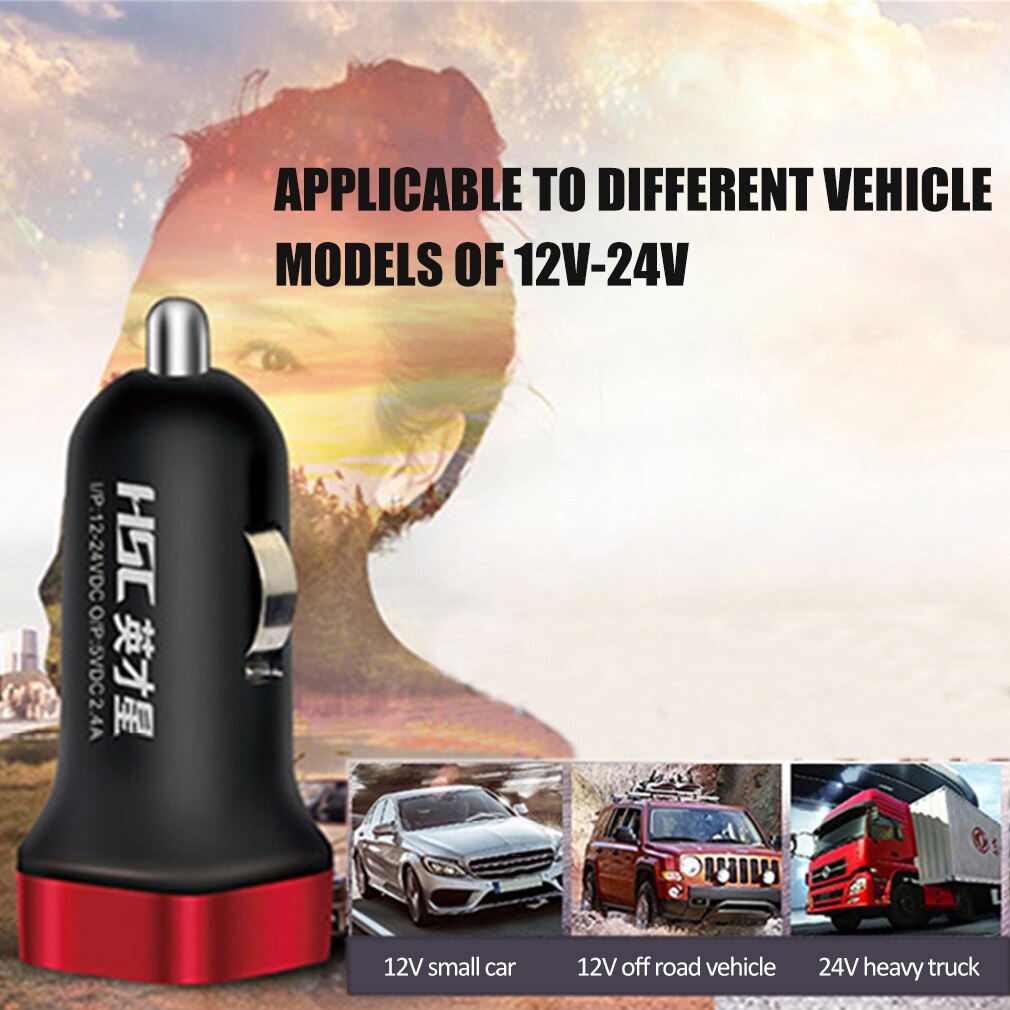 HSC 2.4A Double USB Chargeur De Voiture Support Enregistreur De Voiture Universel Téléphone Portable Tablette Chargeur pour 6 6S pour Samsung S6 YC-16