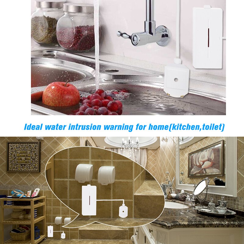 433 Mhz Smart Draadloze Waterlek Sensor Flood Intrusion Detector Alert Water Niveau Overloop Alarm Herinnering Home Security