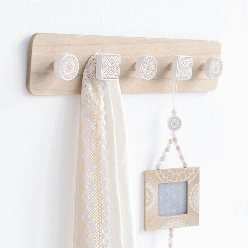 Nordique bois cintre mur crochet maison décoratif vêtements cintres porte-clés mural porte-manteau clé cintre étagère murale