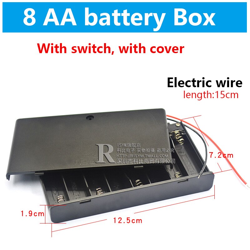Aa batteri förvaringsbox aa batteripaket fodral självbatterihållare cellbox aa batterihållare med strömbrytare och lock 1-8x 4 st: 8x batteri box-sw