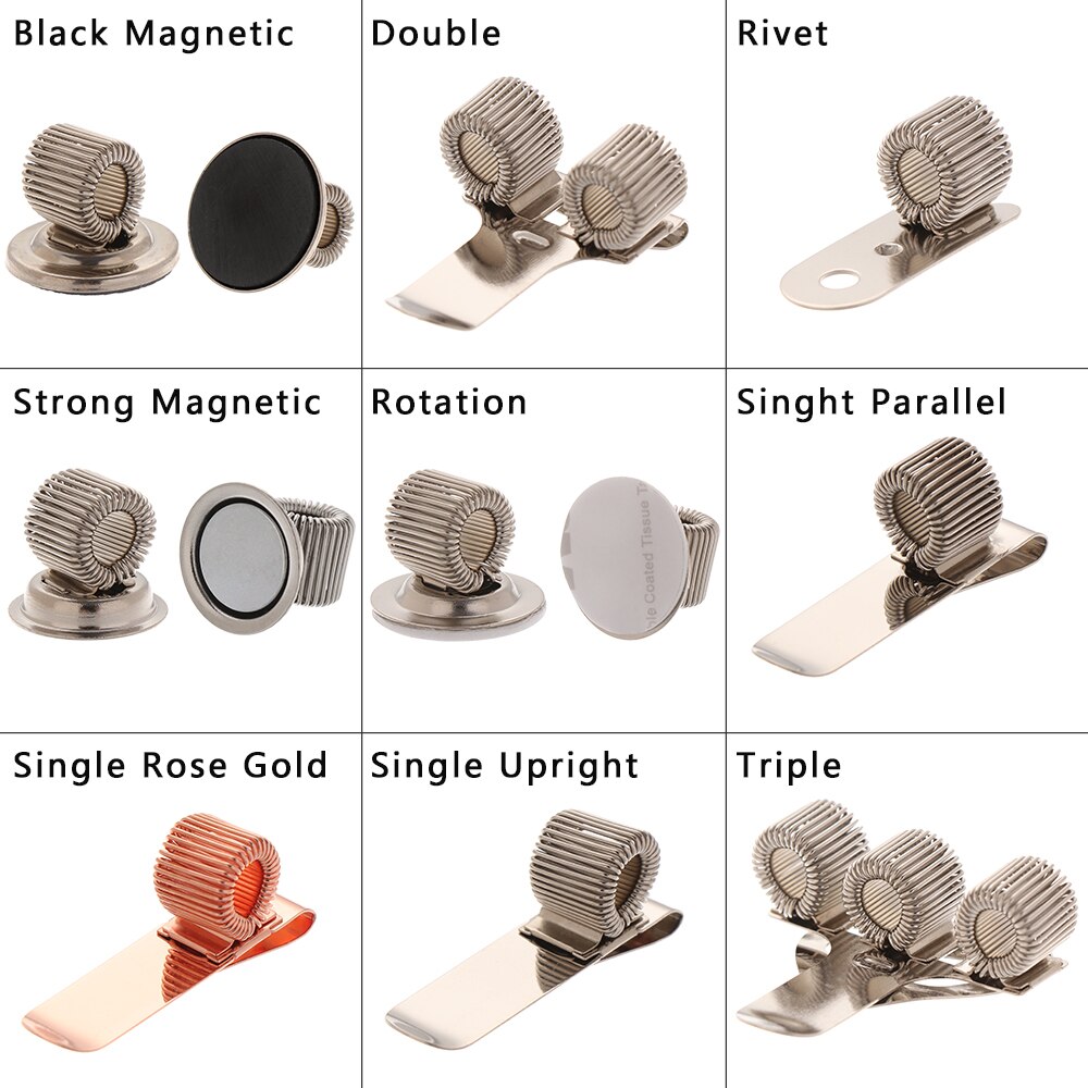 Portable Spring Pen Clip Single Hole Double Opening Metal Pencil Holder Elastic Loop Stationery Writing Tools Office Supplies