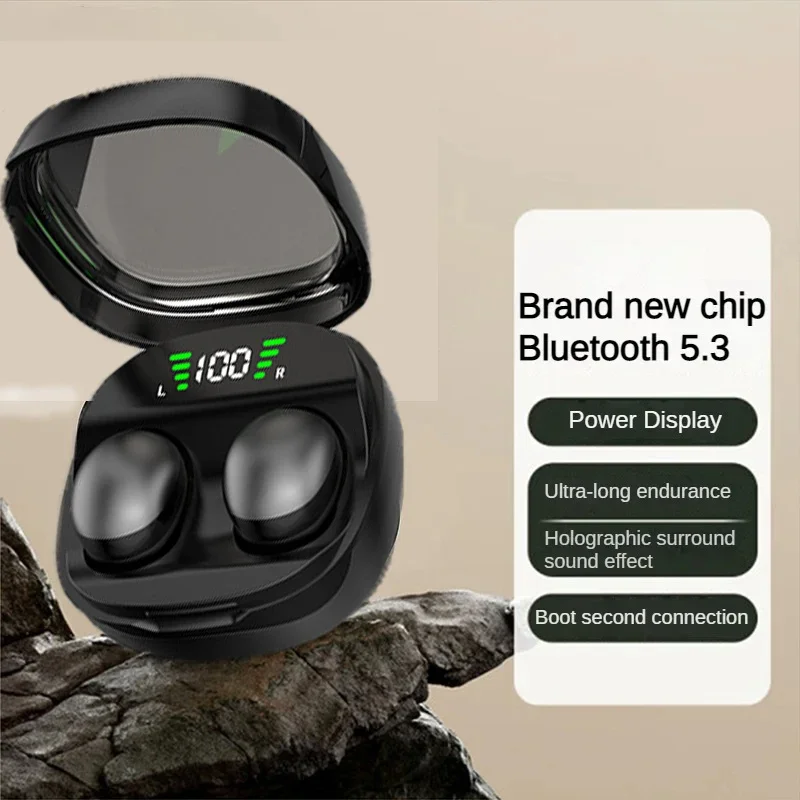 Auriculares invisibles inalámbricos para dormir, cascos ligeros con Bluetooth 5,3 pulgadas, pequeños auriculares ocultos para teléfonos móviles universales
