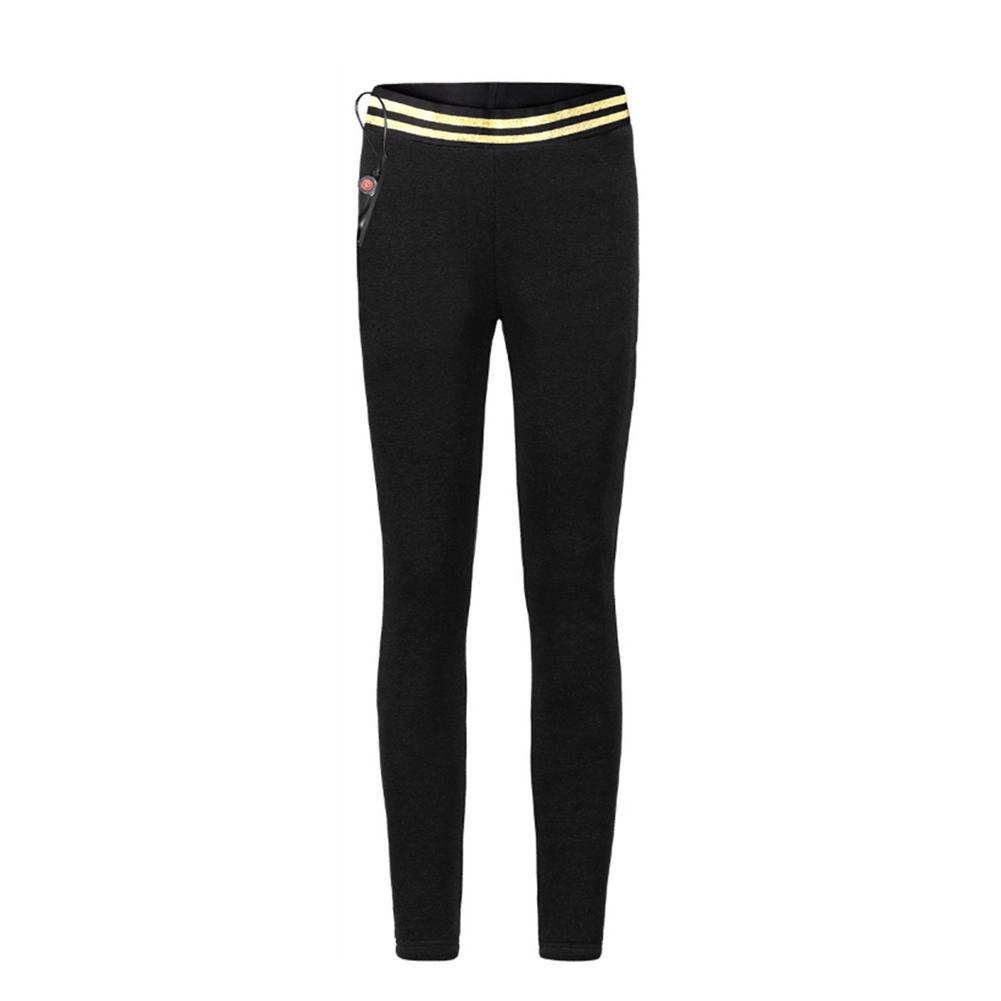 Mallas de calefacción Vertical para mujer, Leggings inteligentes, para otoño e invierno, pantalones finos elásticos cálidos, para esquiar, pescar y viajar, PantSma cálido: Black / XXL