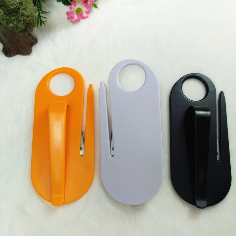 Plastic Letter Opener Car Knife Seat Belt Cutter Letter Mail Envelope Opener Safety Papers Guarded Cutter Stainless Steel Blade