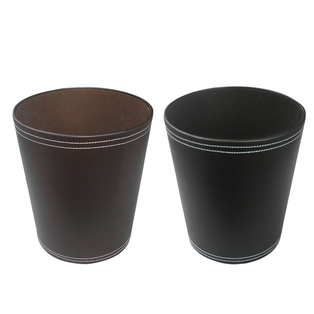 Coffee/Cubo de cuero PU negro, Rubbis, contenedor de residuos de estilo Retro h, cubo de basura,
