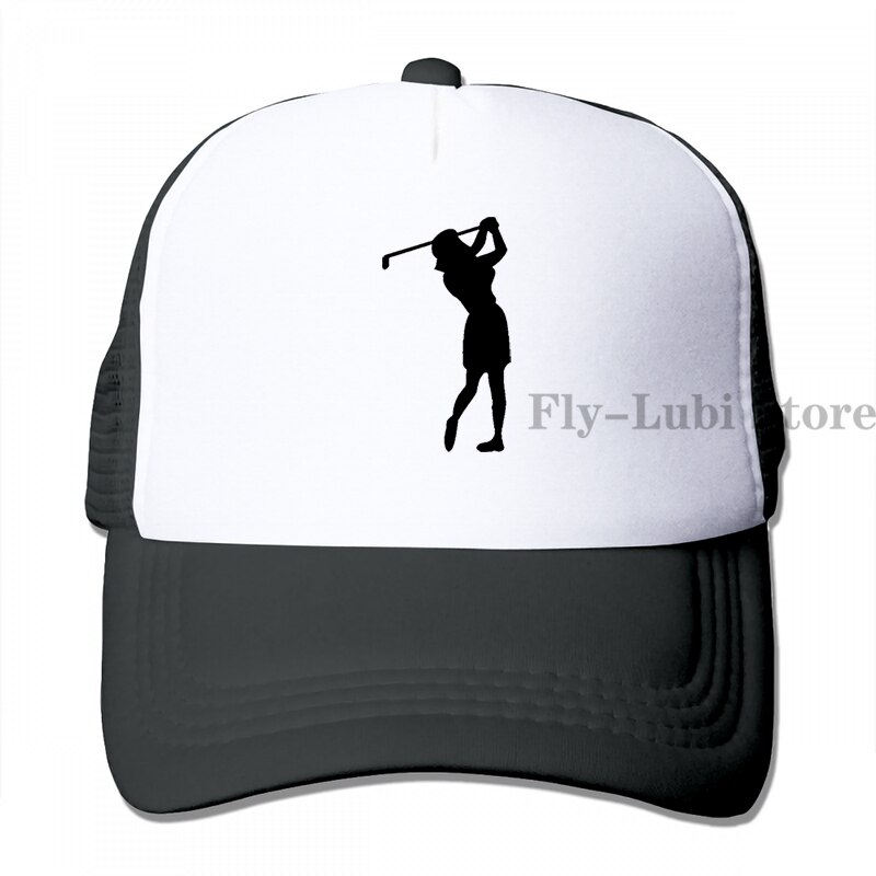 Woman Golfer Girl Women Female Chooose Baseball cap men women Trucker Hats adjustable cap: 3-Black