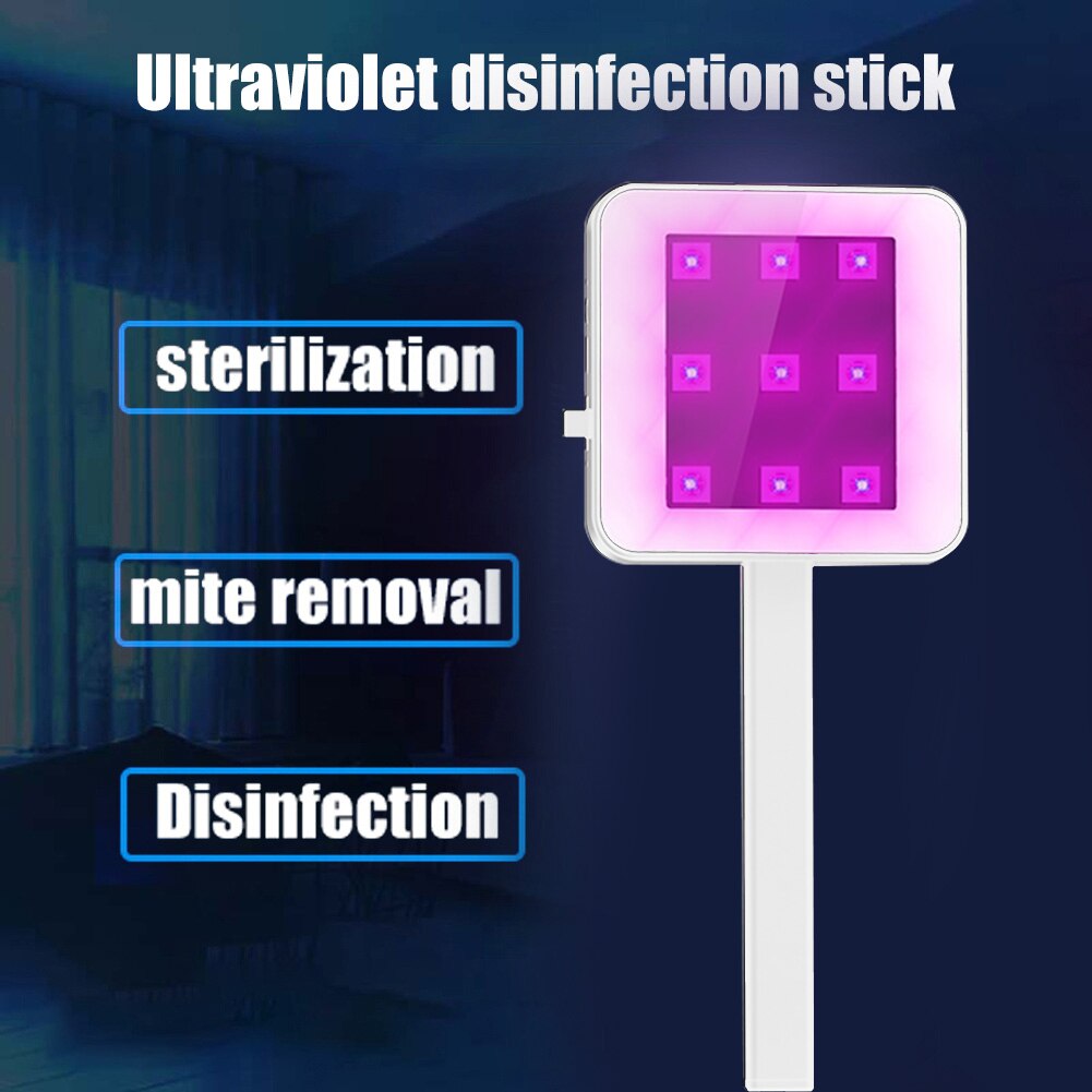 Rechargeable Sterilize UV-C Light 9 LED Germicidal UV Lamp Home Handheld Kill Mites Disinfection UVC Sterilizer USB Charging