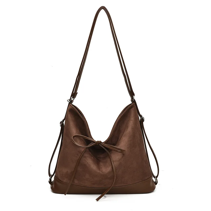 Trend Retro Lightweight Simple Style Tote Bag Women's Commuter Lightweight Multi-back Shoulder Bag: PURPLE