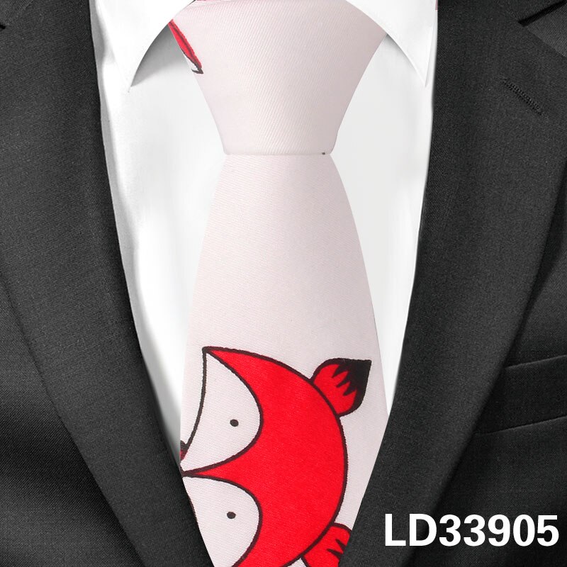 Animal Tie For Men Women Skinny Neck Tie For Wedding Business Casual Cartoon Neckties Classic Suit Slim Cotton Neck Ties: LD33905