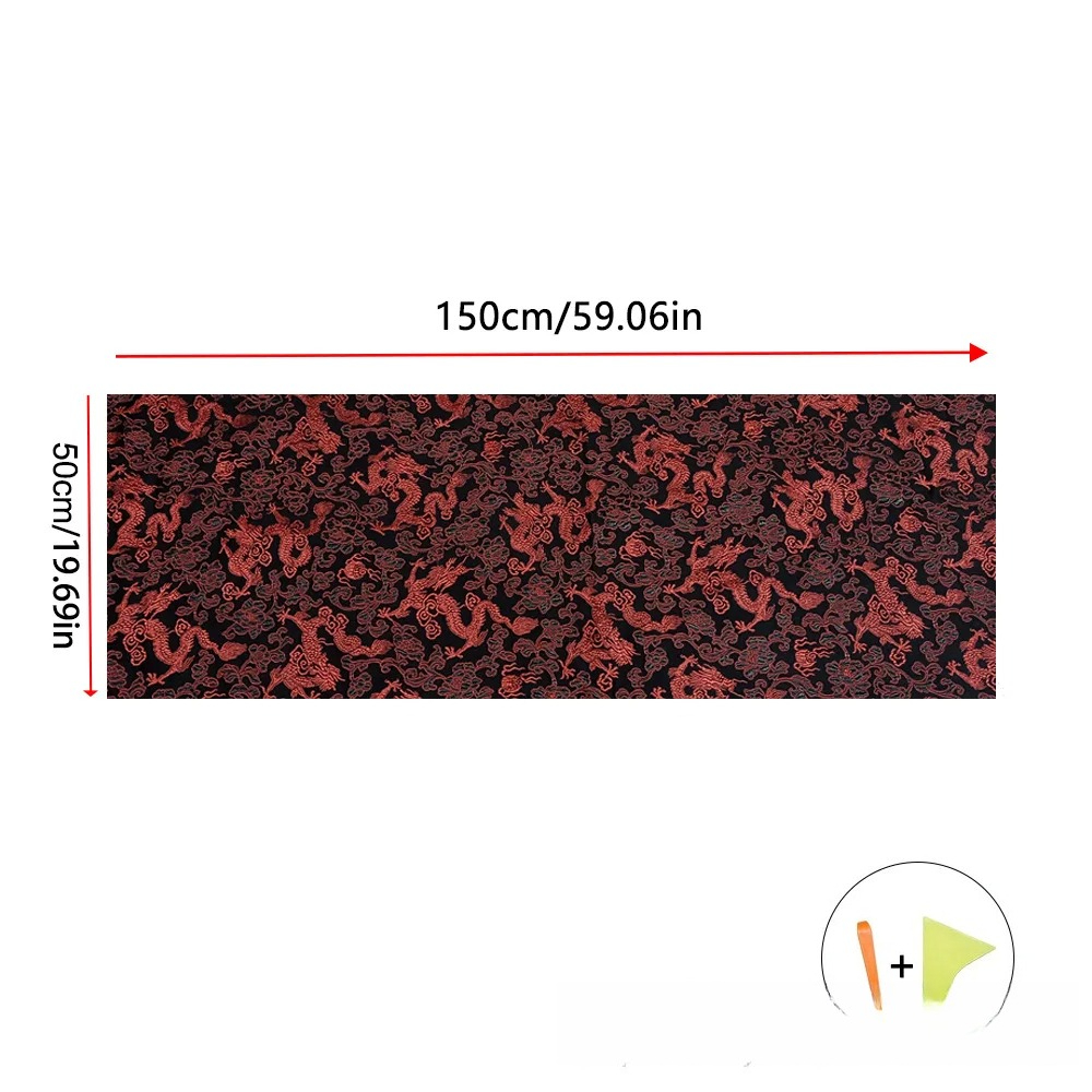 1PC Auto-interieurstickers Hoogwaardige brokaat satijnen borduurstickers Zelfklevende stoffen stickers Universele AB Pijler Backi: Goud