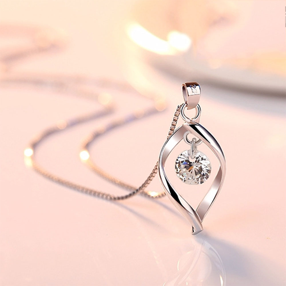 925 Sterling Zilver Vrouwen Kettingen Knipperende Radiance Hanger Zirkoon Sleutelbeen Ketting Sieraden