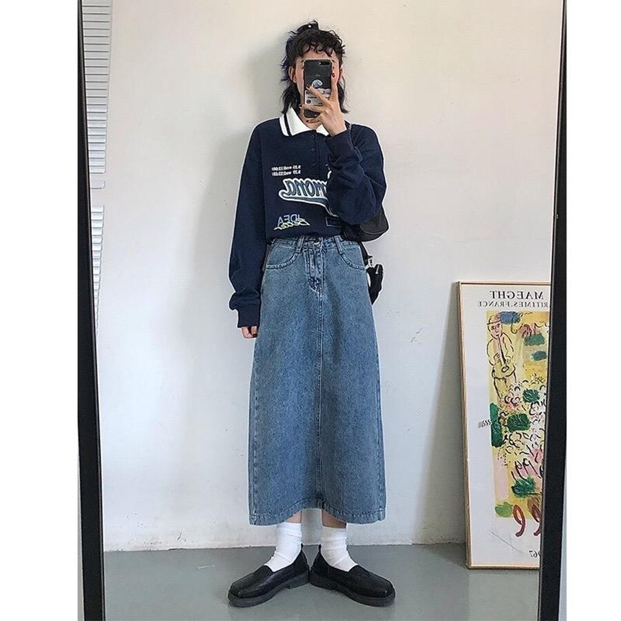 Vintage Polo Collar Oversized Hoodies Women Korean Trendy Autumn Letter Print Sweatshirt Loose Harajuku Top Long Sleeve
