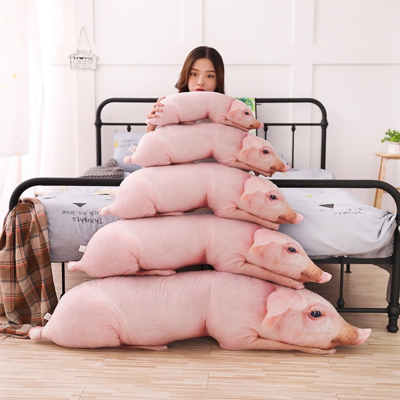 Gesimuleerde Pig Korte Pluche Kussen Dieren Gevulde Slapen Kussens Kids Volwassenen Huisdieren Bolster Sofa Stoel Decor Beddengoed/Vriend