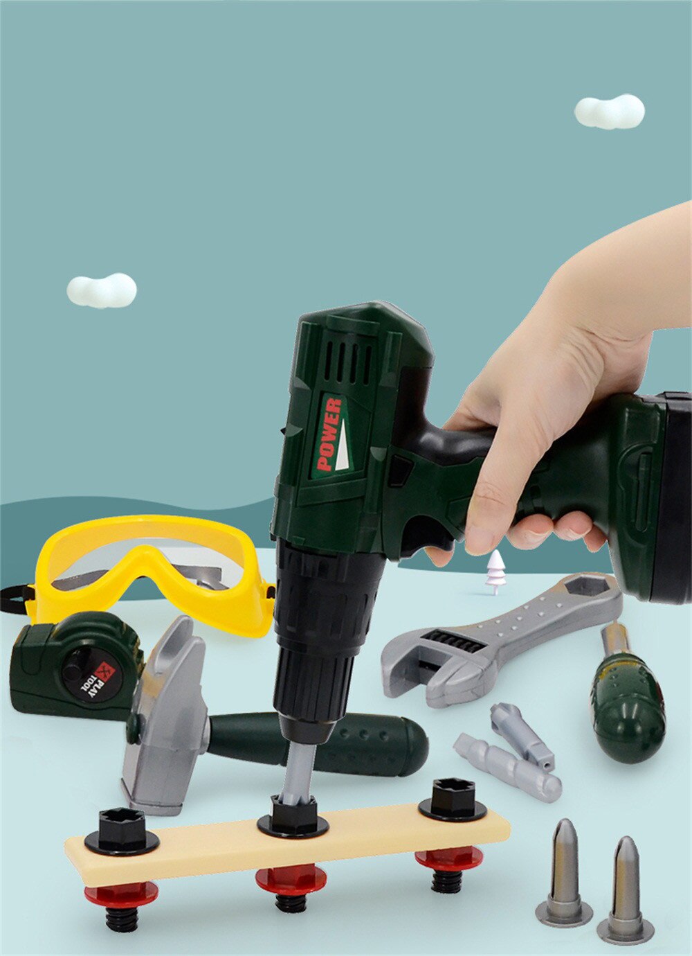 Kinderen Toolbox Set Diy Simulatie Huis Reparatie Tool Boor Schroevendraaier Reparatie Kit Pretend Play Educatief Huis Tuin Speelgoed # g4
