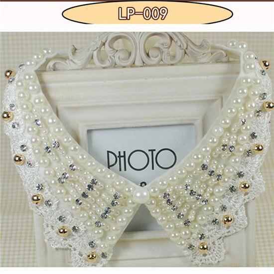 Bavoir col ras du cou collier bijoux pour femmes pour mariage déclaration détachable col femmes noir faux: LP009