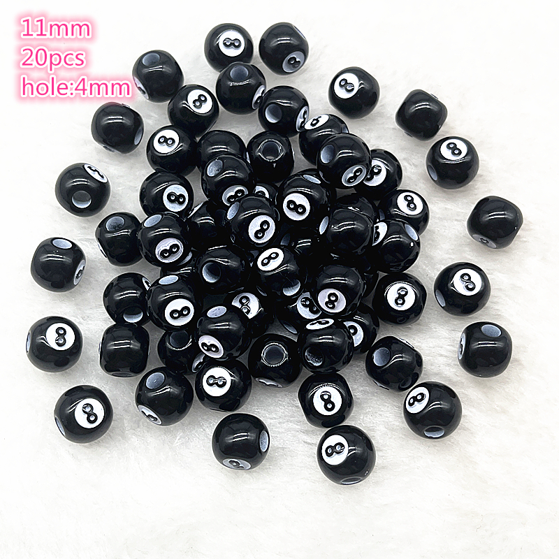 10-20 piezas deporte Rugby tenis baloncesto fútbol voleibol cuentas espaciador cuentas acrílicas para fabricación de joyería DIY pulsera collar