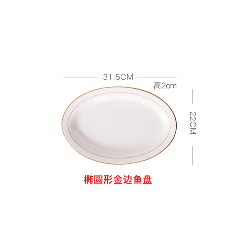 Vis Gevulde Vis Plaat, Huishouden Bone China Europese Stijl Keramische Vis Schotel, grote Rechthoekige Japanse Schotel: 1