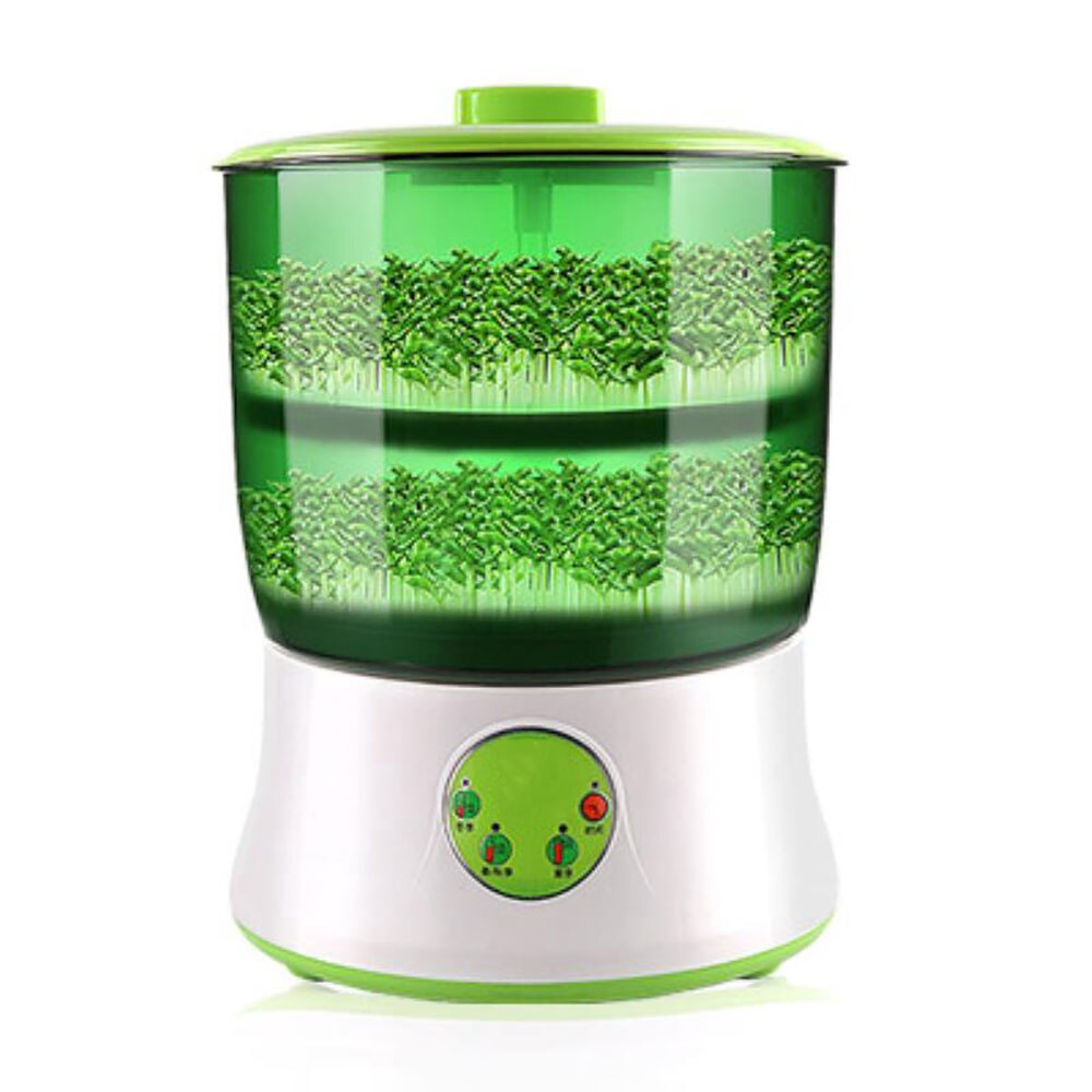 110V 60HZ Bean Sprouts Maker 2 Layer Home DIY Automatic Electric Germinator Seed Vegetable Seedling Growth Bucket