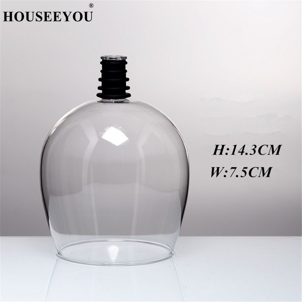 HOUSEEYOU Red Wine Champagne Glass Cup with Silicone Seal Drink Directly from Bottle Crystal Glasses Cocktail Mug 260ML