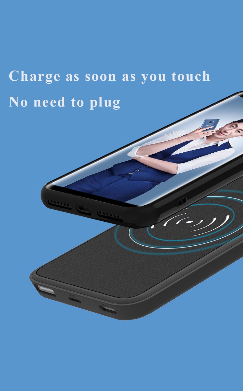 Battery Charger Case Voor Samsung Galaxy S9 S8 Plus Zachte Tpu Opladen Telefoon Power Cover Voor Samsung Note 8 Note 9 Batterij Case