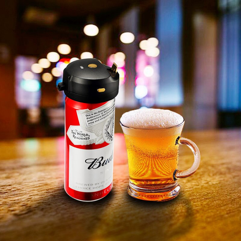 Portable Canned Beer Foamer Foam Maker Bubbler Portable Battery Powered Beer Server ABS Ultrasonic Vibration Washable