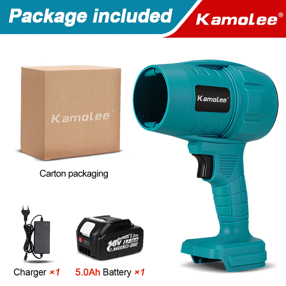 Kamolee 200 m/s Turbo-Jet-Lüfter, 2000 W, kabelloses elektrisches Luftgebläse, heftiges Hand-Elektrowerkzeug für 18-V-Akku von Makita: Gold