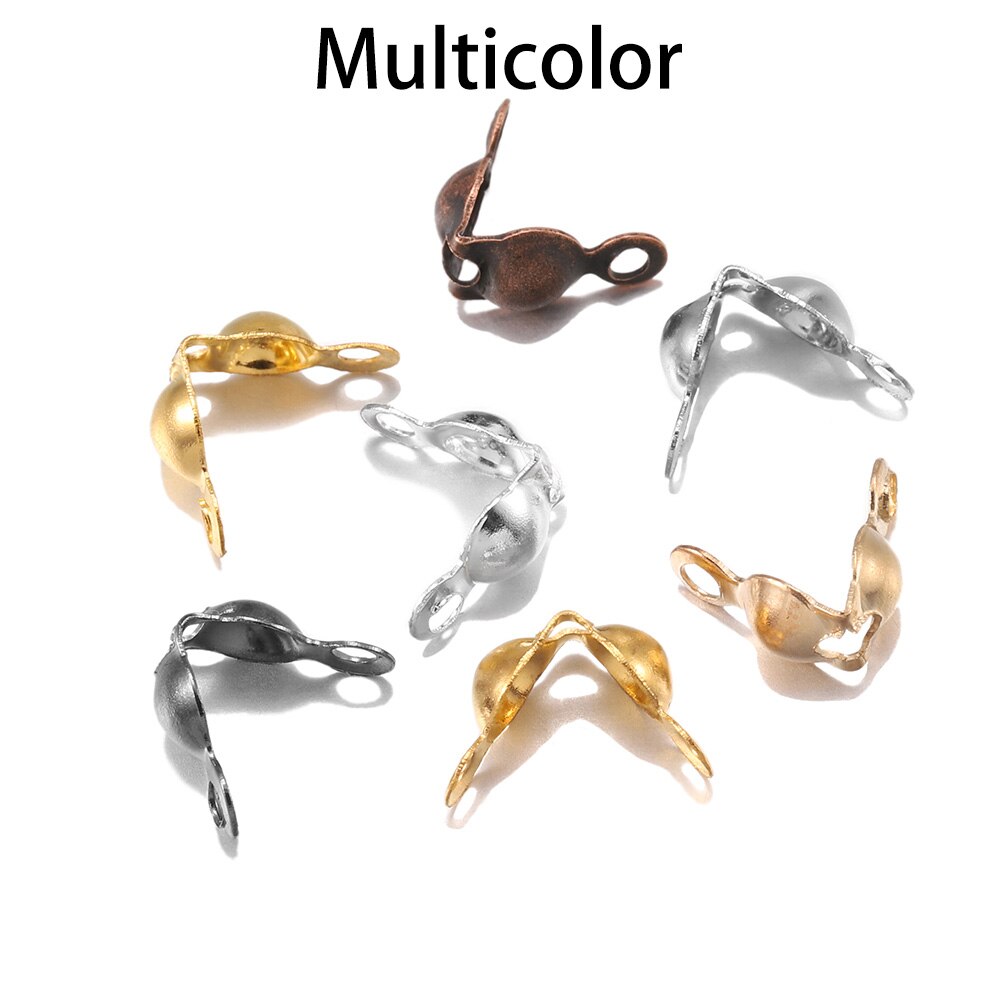 Connecteurs de chaîne à billes 4x7mm, fermoirs, pointe de perle, coquille de palourde pour bricolage, collier, Bracelets, accessoires de fabrication de bijoux, 100 – 1200 pièces/lot: Multicolor
