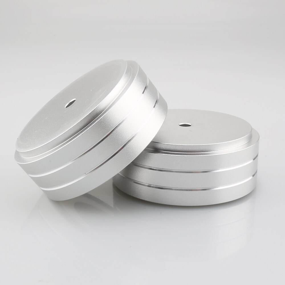 4 sztuk 58x22mm aluminium HIFI AMP stojak izolujący głośnik gramofon DAC podkładka pod stopy złoto srebro stopy głośnika wzmacniacz bulwy: Srebrny