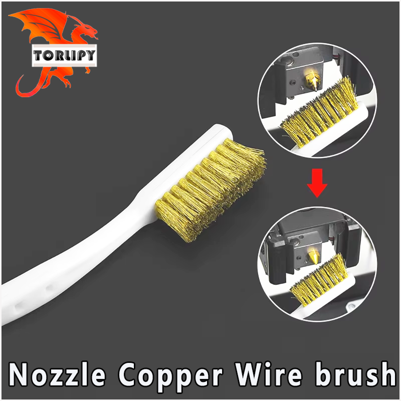 Impressora 3D Escova De Dentes De Fio De Cobre, Punho De Escova De Cobre, Bloco De Aquecedor De Bico, Hotend Limpeza, Peças De Cama Quente